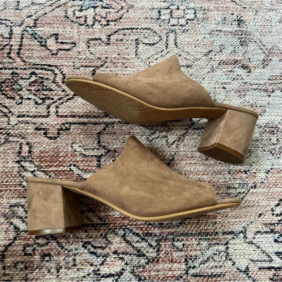 14th & Union Slip On Taupe Open Toe Block Heel Sandal Women's Size 8.5M - Picture 8 of 8